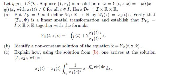 Let Qp E Cº I Suppose 1 11 Is A Solution Of A Chegg Com