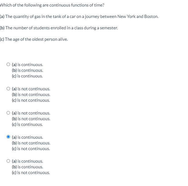 Solved Which Of The Following Are Continuous Functions Of | Chegg.com