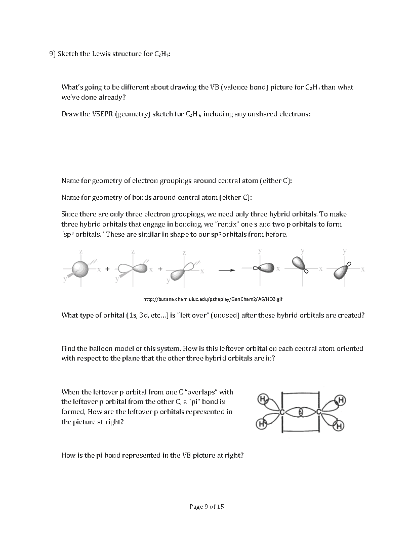 Solved 9 Sketch the Lewis structure for C2H What s going