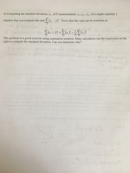 Solved 4) Computing the standard deviation a, of N | Chegg.com