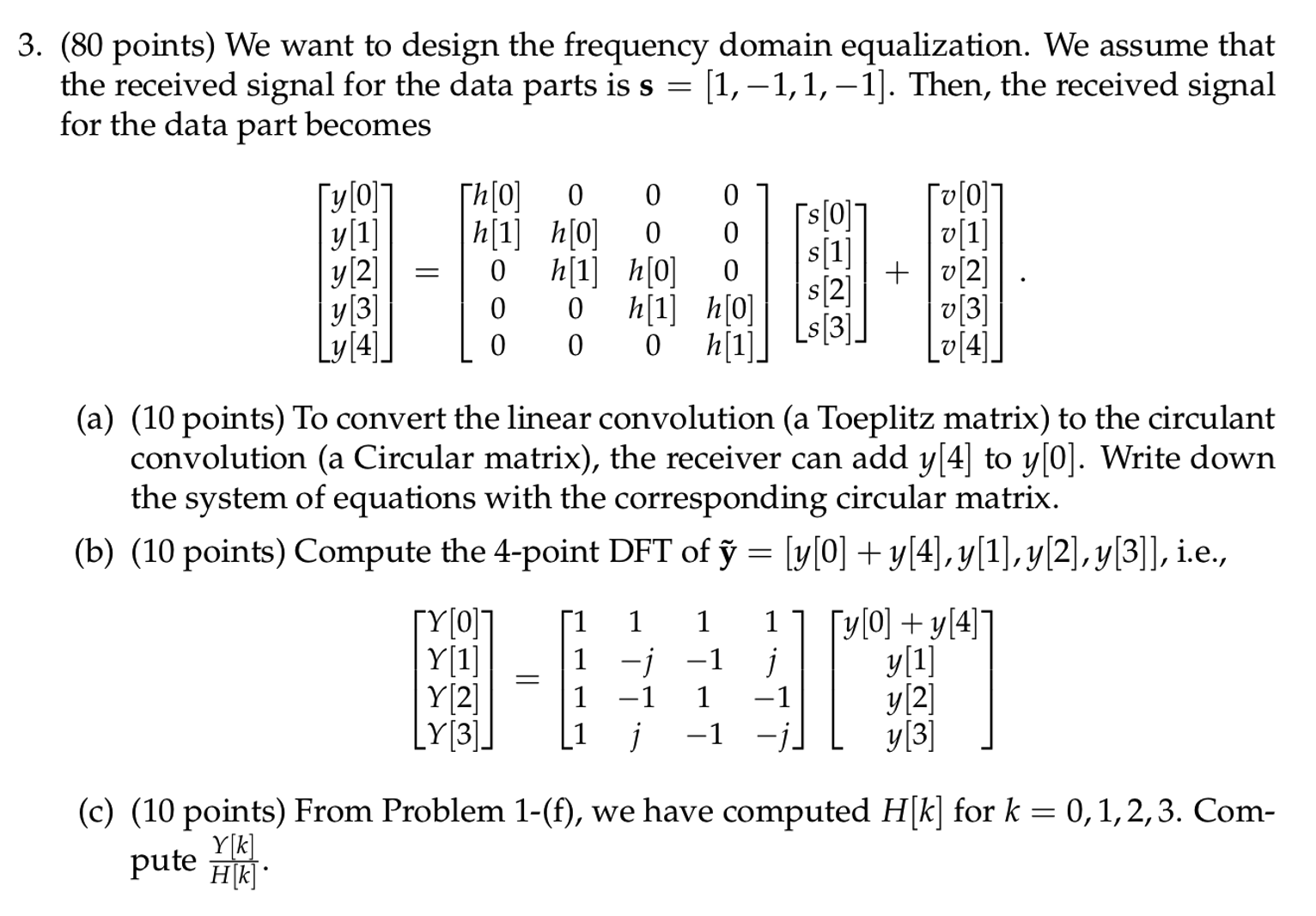 Solved (80 ﻿points) ﻿We want to design the frequency domain | Chegg.com