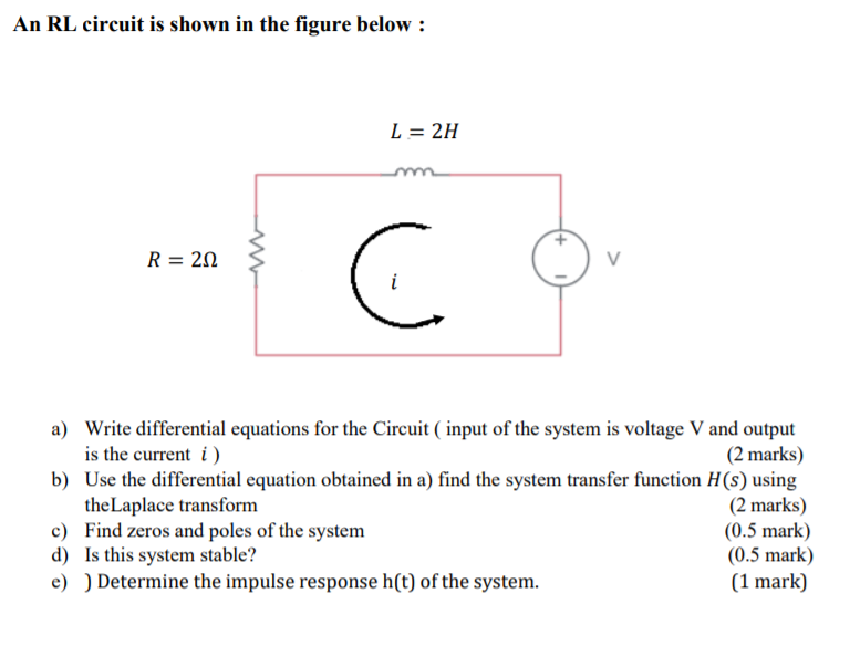 Solved An RL circuit is shown in the figure below : L = 21 R | Chegg.com