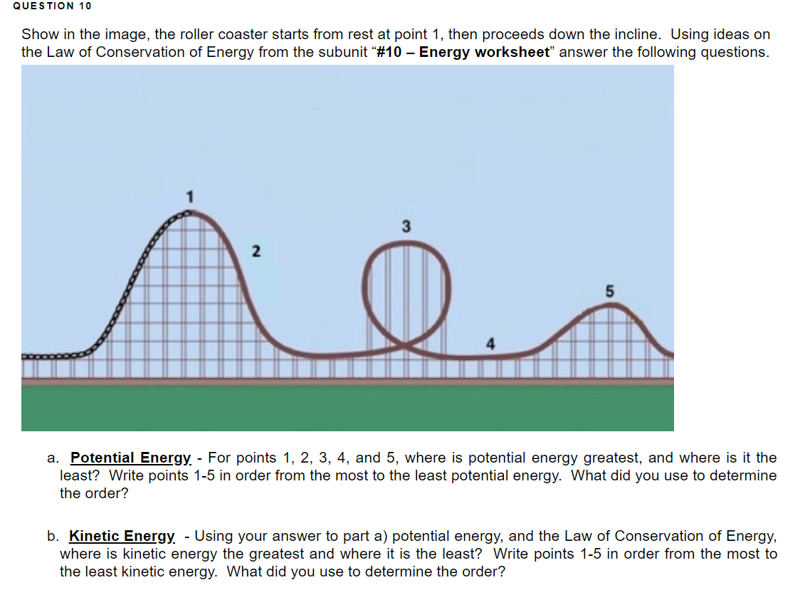 Kinetic Energy Roller Coaster