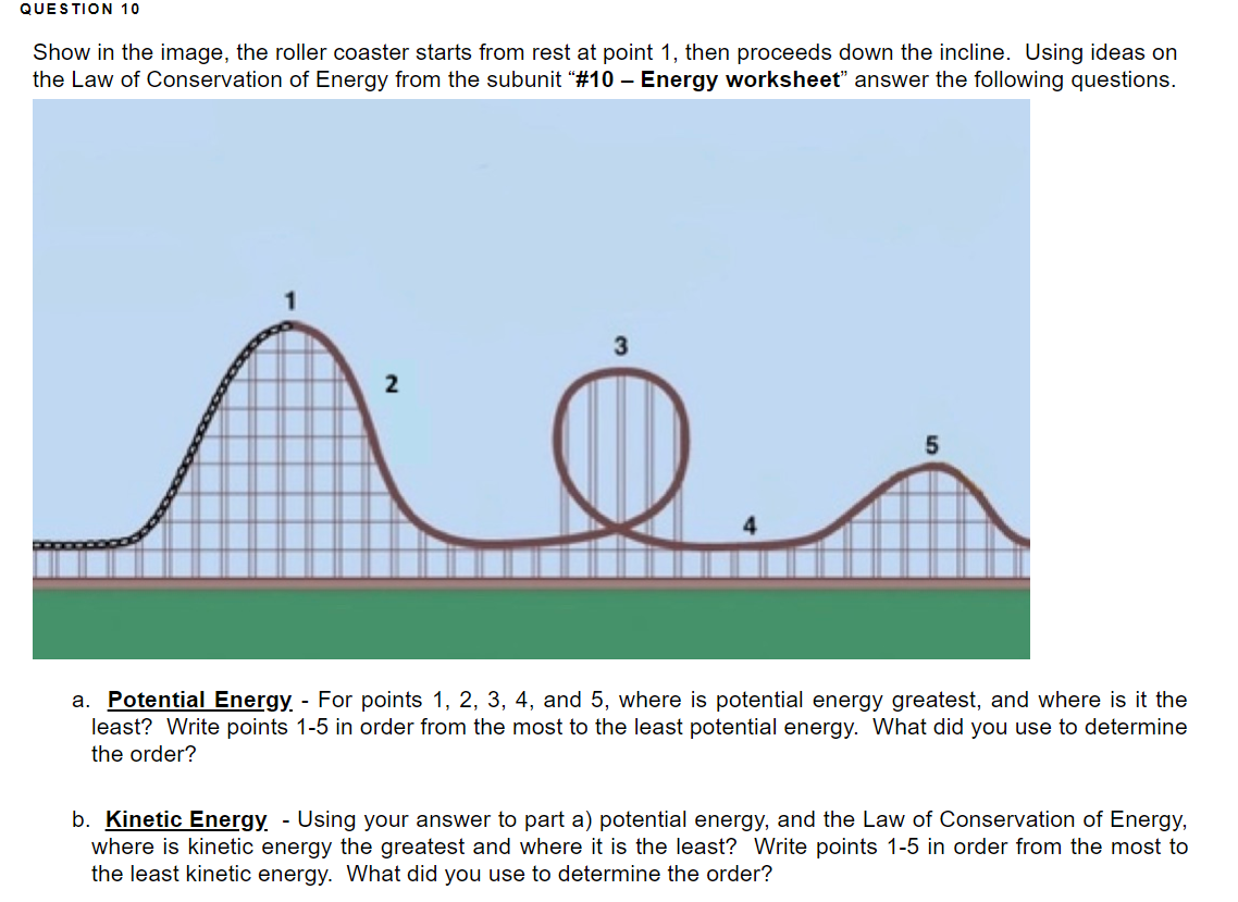 Conservation Of Energy Worksheet Answers