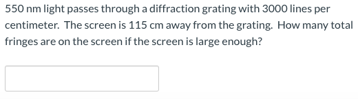 Solved Diffraction Grating A Problem 550 Nm Light Passes Chegg Com