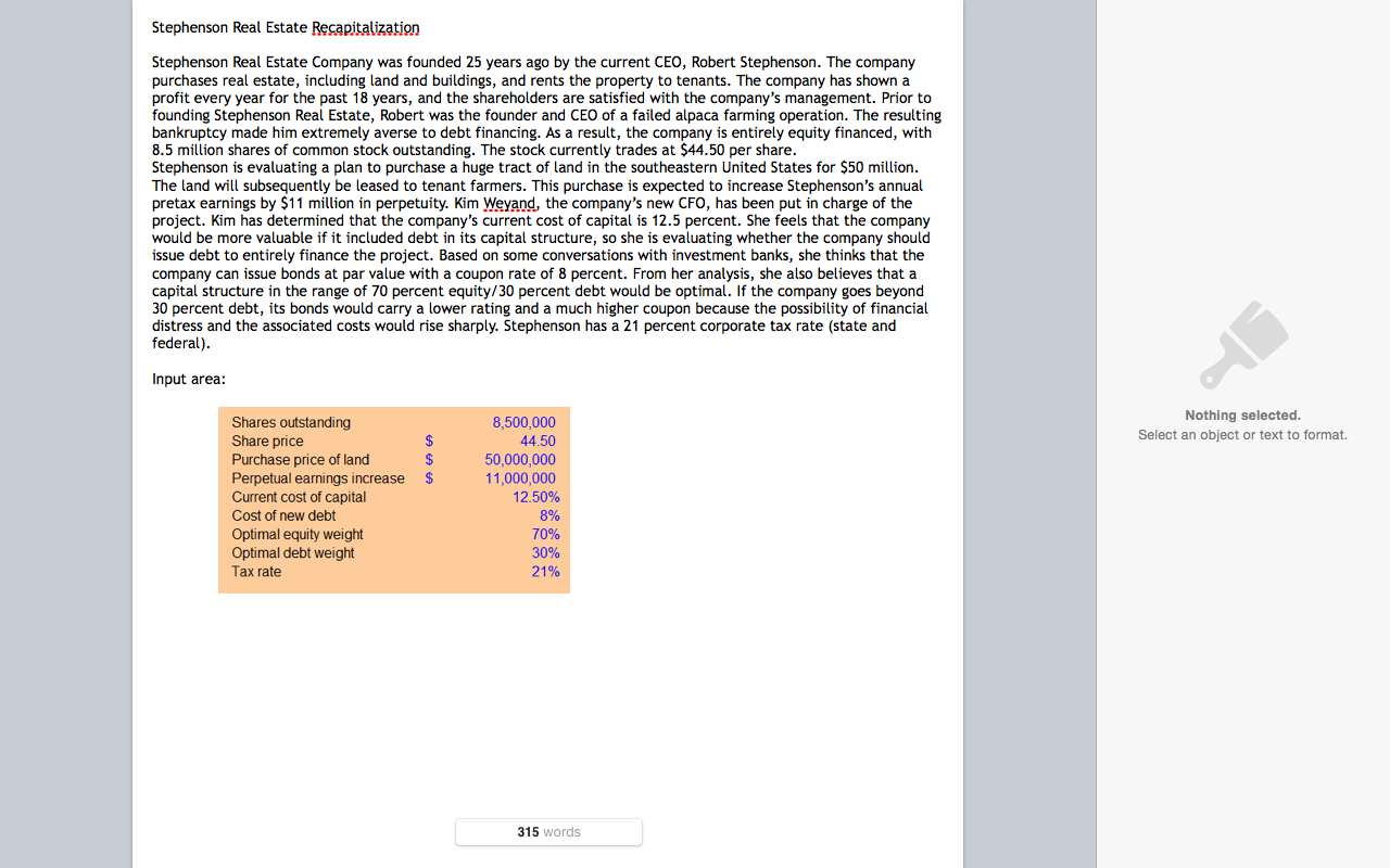 Stephenson Real Estate Recapitalization Stephenson