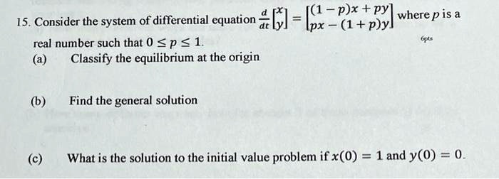 Solved 15. Consider the system of differential equation | Chegg.com