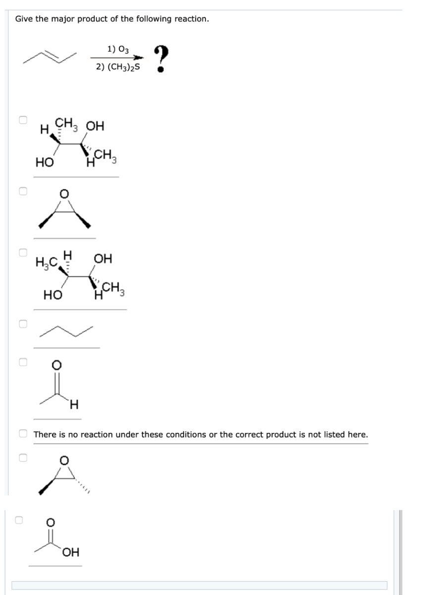 Solved Give the major product of the following reaction. 1) | Chegg.com