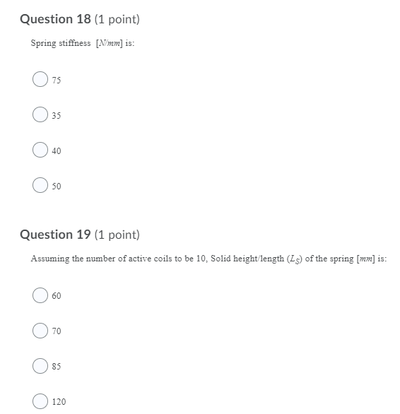 Solved A helical compression coil spring design requires