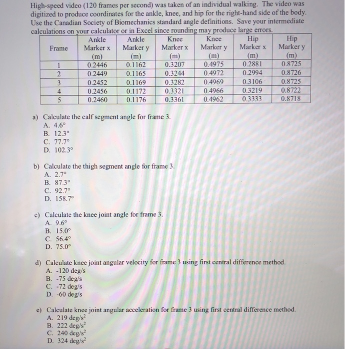 Solved Highspeed video (120 frames per second) was taken of