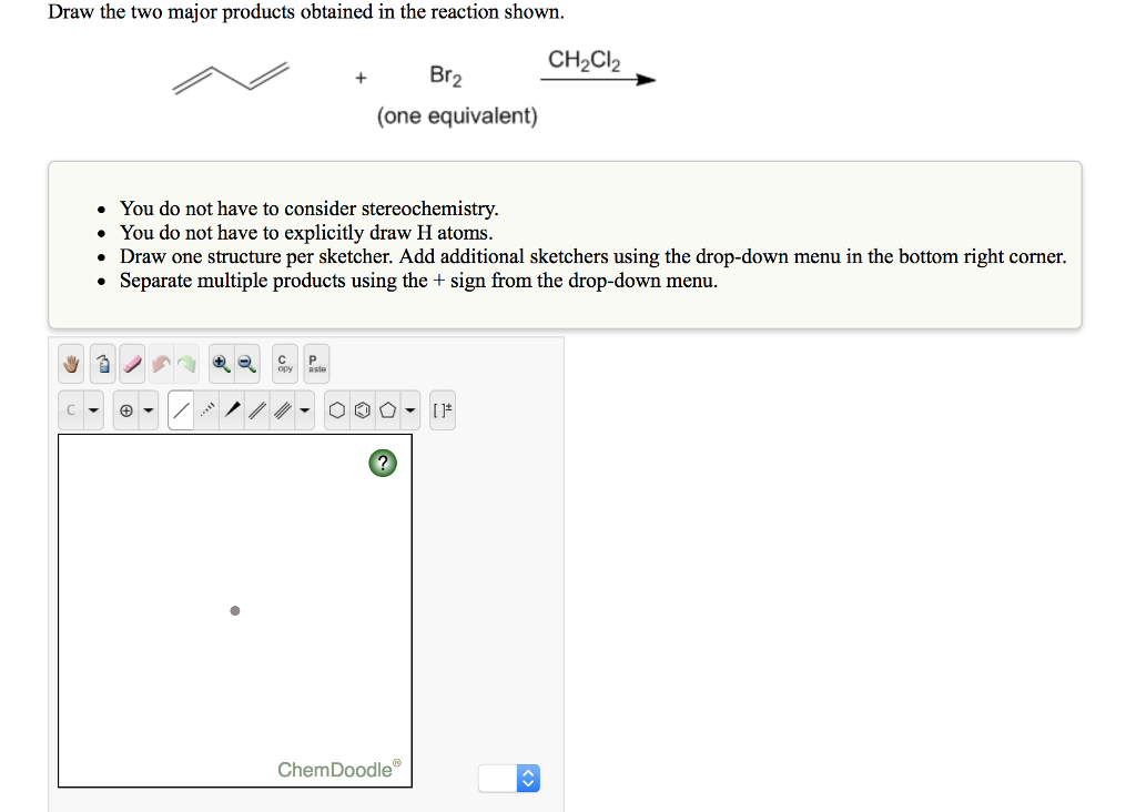 Solved Draw the two major products obtained in the reaction