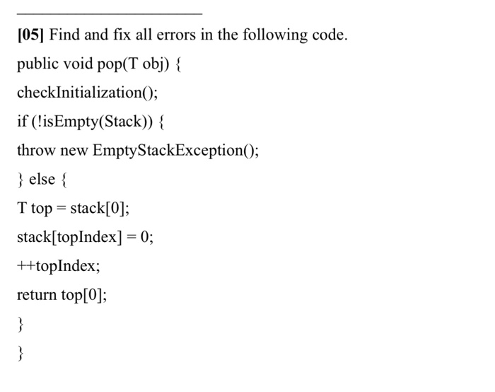 Solved Find and fix all errors in the following code. | Chegg.com