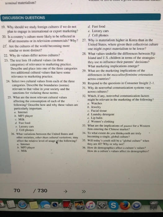 terminal materialism? DiSCUSSION QUESTIONS 19. Why