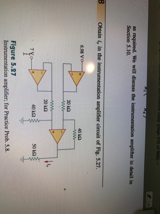 Solved Obtain i_o in the instrumentation amplifier circuit | Chegg.com