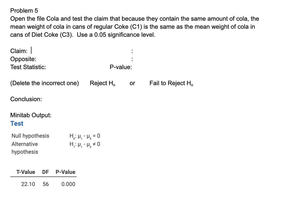 Solved Use Minitab Or Provide Steps On How To Solve | Chegg.com