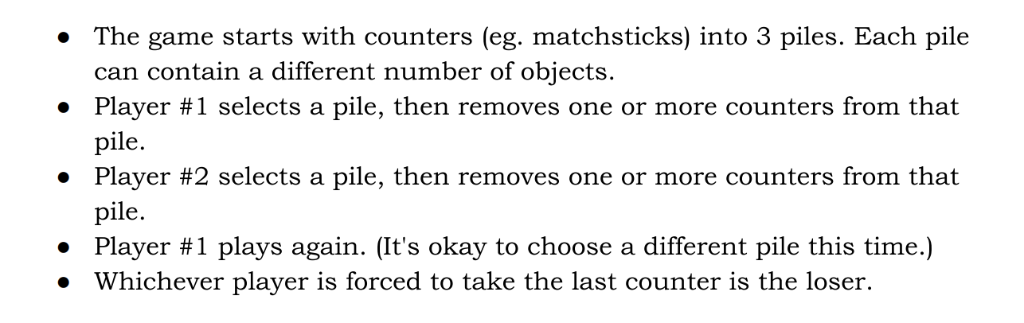 Solved I'm looking to create a game of Nim with c++ code, | Chegg.com