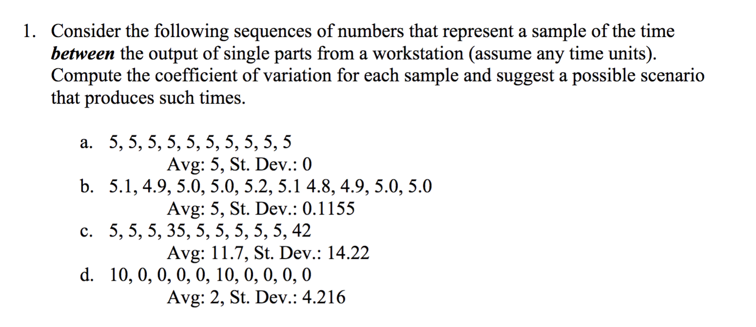 Solved 1. Consider the following sequences of numbers that | Chegg.com