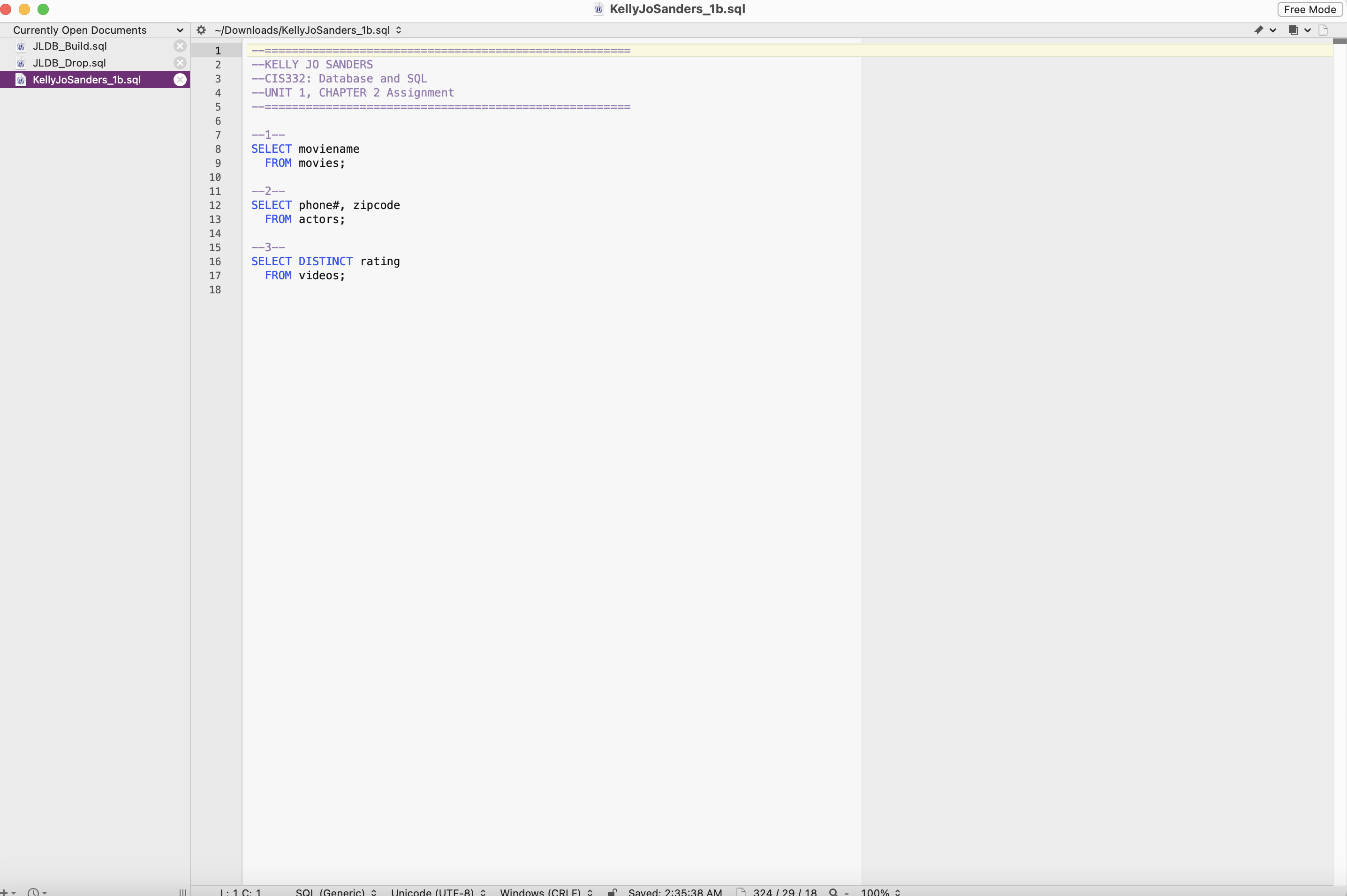 Solved In Chapter 2, you will run a SQL script to create the | Chegg.com