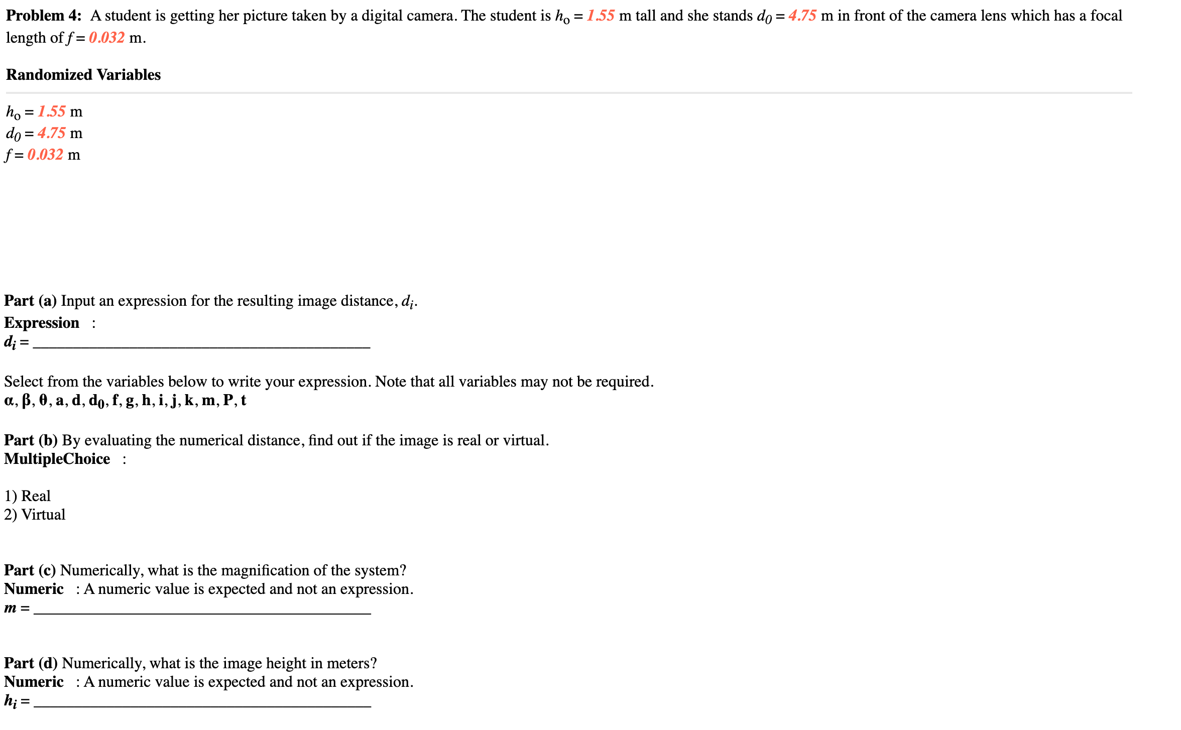 Solved Problem 4: A Student Is Getting Her Picture Taken By | Chegg.com