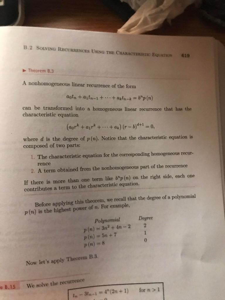 Solved B. 2 SOLNING RECURRENCES Using The Charucteristic | Chegg.com