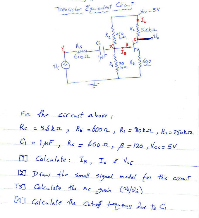 Solved Answer the questions for the circuit, using the given | Chegg.com