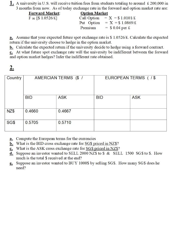 Solved 1 A University In U S Will Receive Tuition Fees Chegg Com