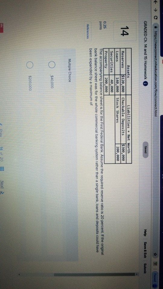 Solved С https:// GRADED Ch. 14 and 15 Homework Help Save & | Chegg.com