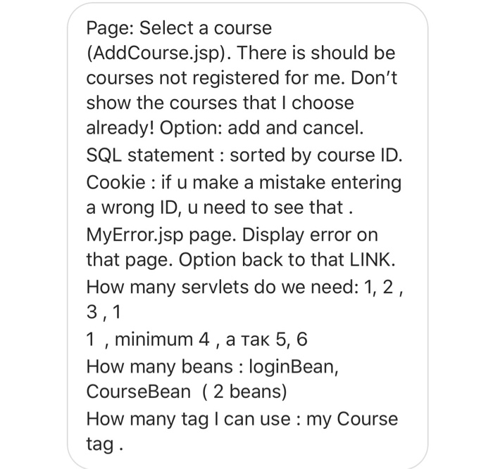 Can use only java and html No JavaScript allowed for | Chegg.com