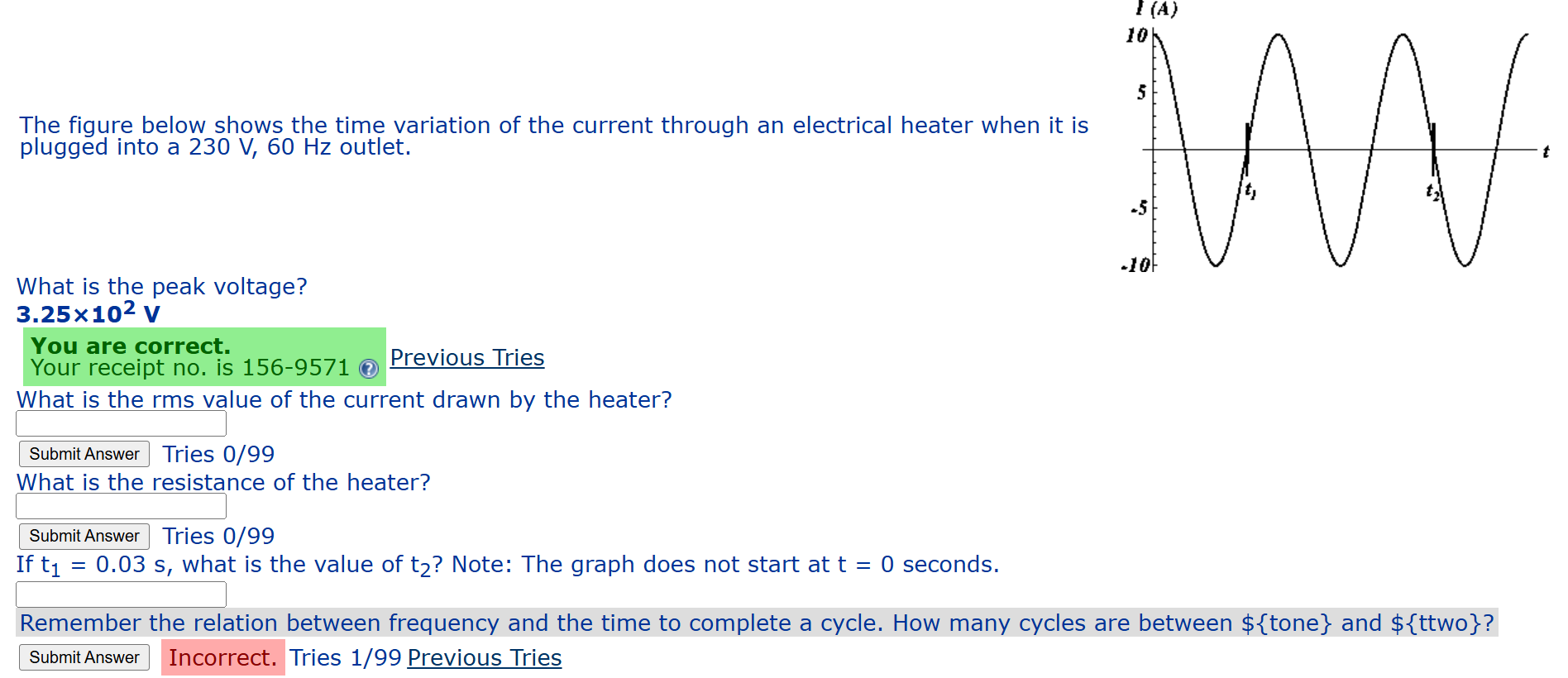 Solved The figure below shows the time variation of ﻿the | Chegg.com