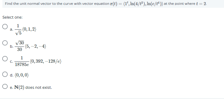 Solved Find the unit normal vector to the curve with vector | Chegg.com