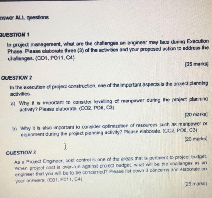 Solved In project management, what are the challenges an | Chegg.com