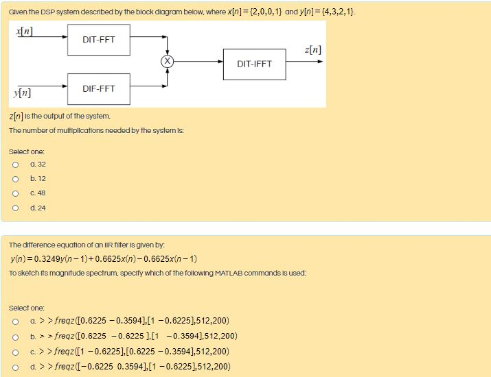 Solved Given The DSP System Described By The Block Diagram | Chegg.com