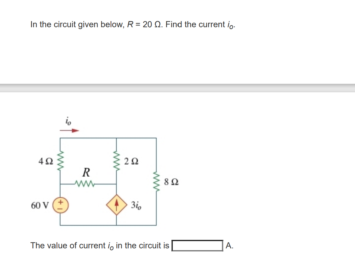 Solved In the circuit given below, R = 200 12. Find the | Chegg.com