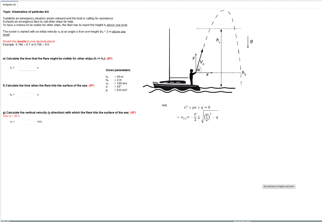 Solved Aufgabe (3) Topic: Kinematics of particles 3/4 A | Chegg.com