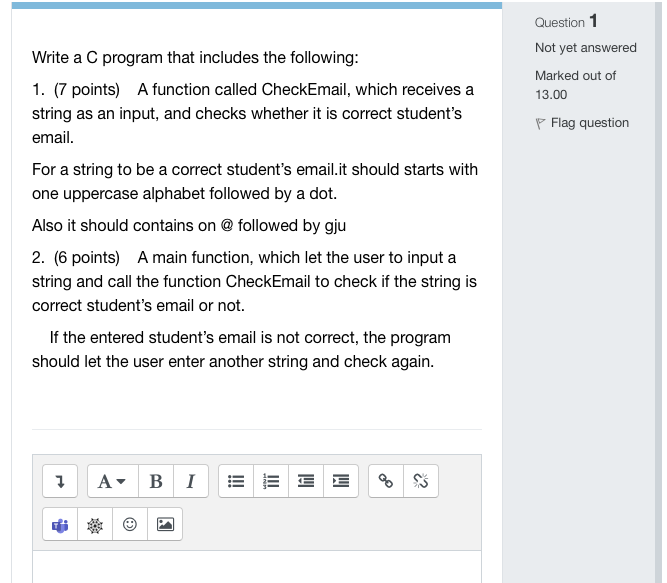 Solved Question 1 Not yet answered Write a C program that | Chegg.com