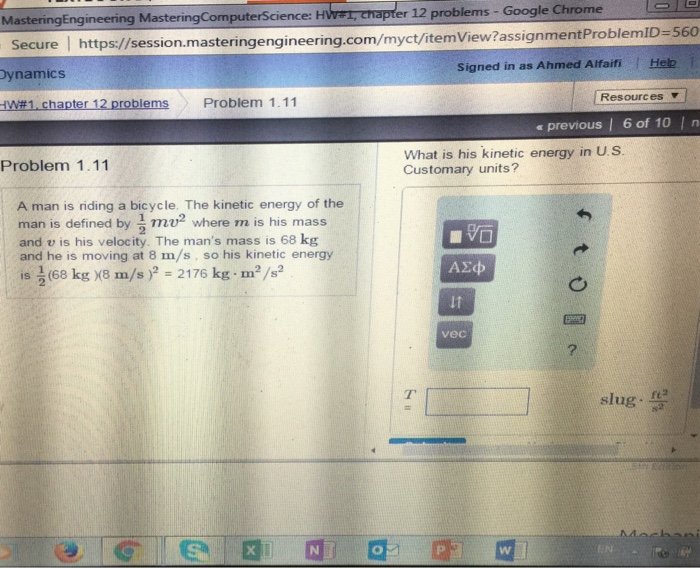 Solved A man is riding a bicycle The energy of the