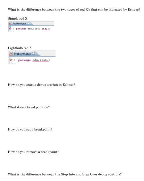 Solved What is a syntax error? How does Eclipse tell you | Chegg.com