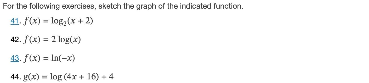 Solved For the following exercises, sketch the graph of the | Chegg.com