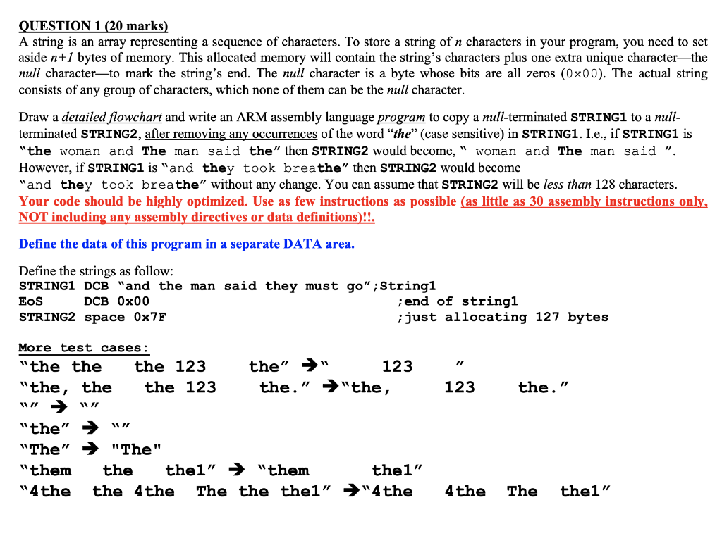 Solved Question 1 (20 Marks) A String Is An Array | Chegg.Com