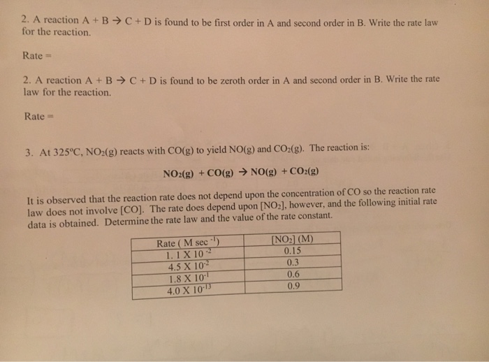 Solved A Reaction A + B Rightarrow C + D Is Found To Be | Chegg.com