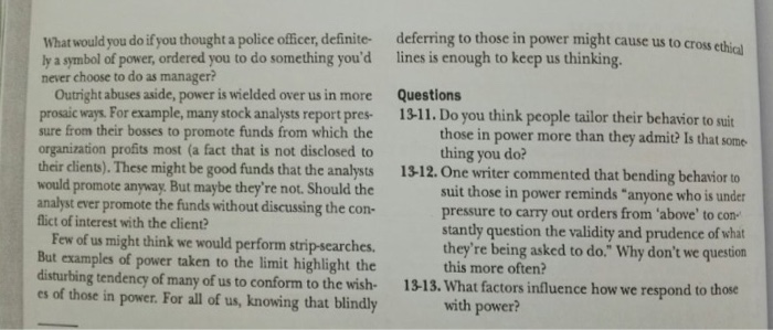 ETHICAybILEMMA How Much Should You Defer to Those in | Chegg.com