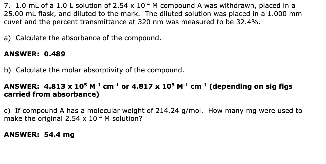 Solved 7 1 0 Ml Of A 1 0 L Solution Of 2 54 X 10 4 M Chegg Com