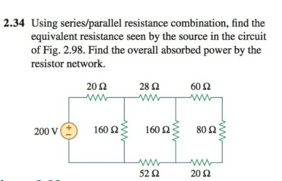 Solved 2.34 Using Series/parallel Resistance Combination, | Chegg.com