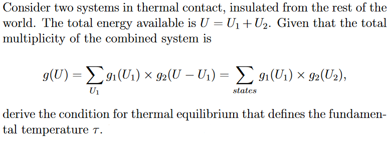 Solved Consider two systems in thermal contact, insulated | Chegg.com