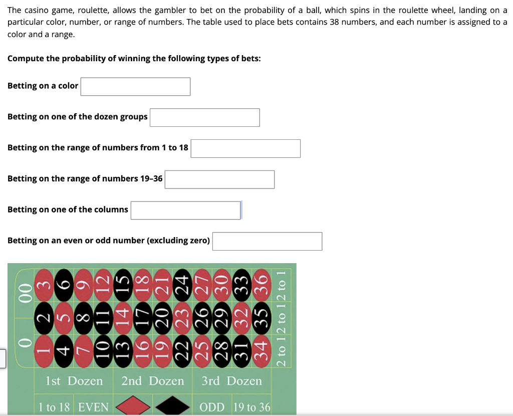 Solved The casino game, roulette, allows the gambler to bet