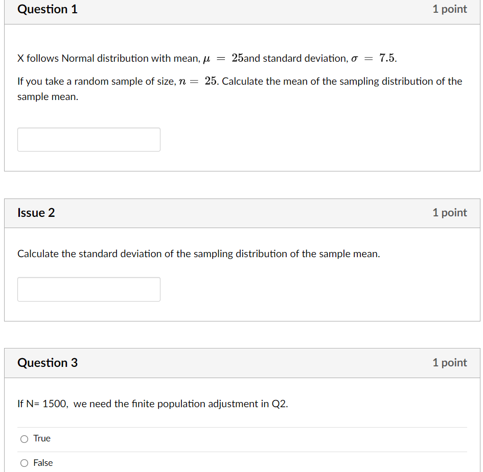 Solved Question 1 1 point X follows Normal distribution with | Chegg.com