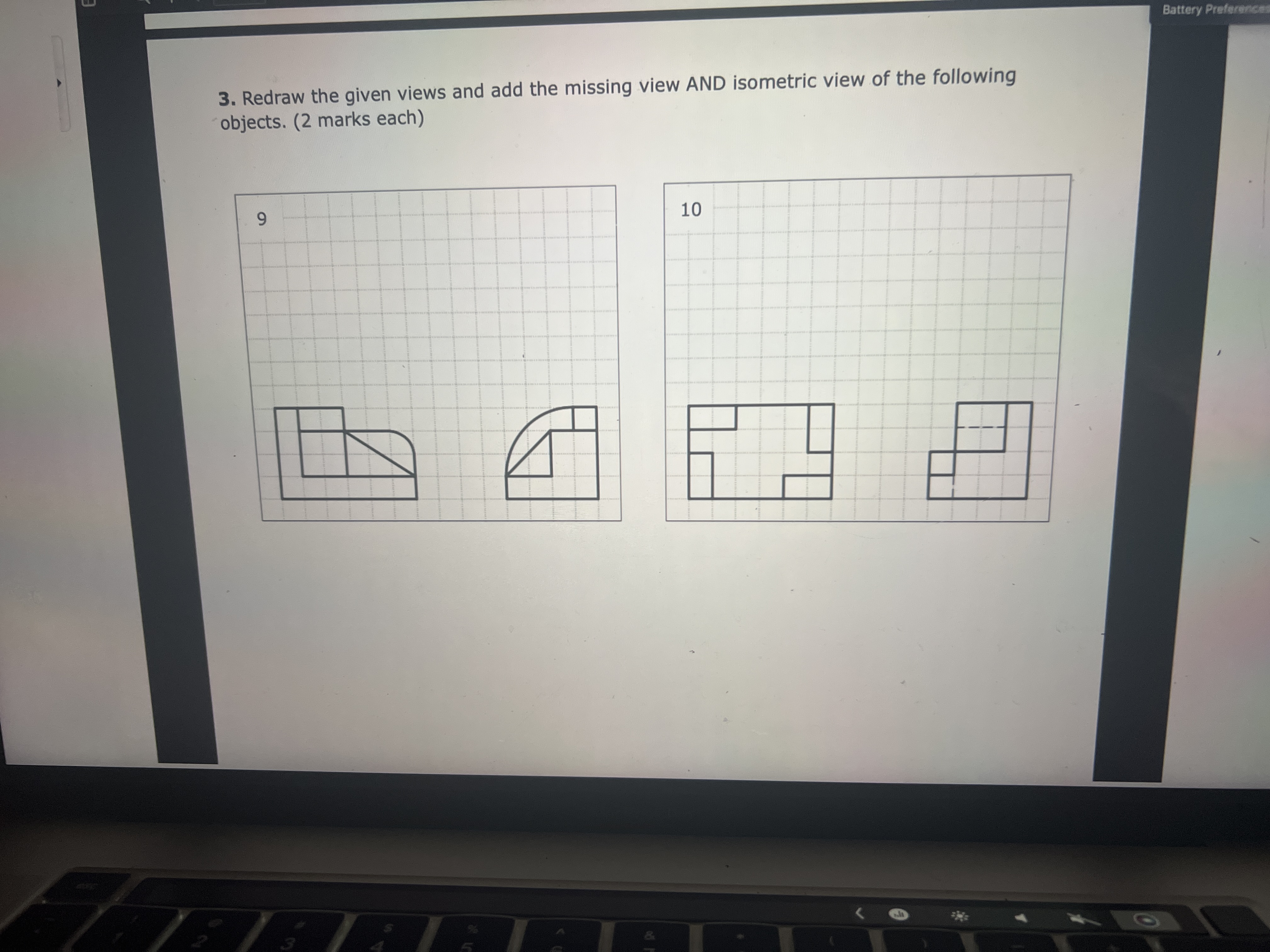 Solved Redraw the given views and add the missing view AND | Chegg.com