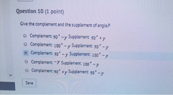 complement of supplement of 90 is