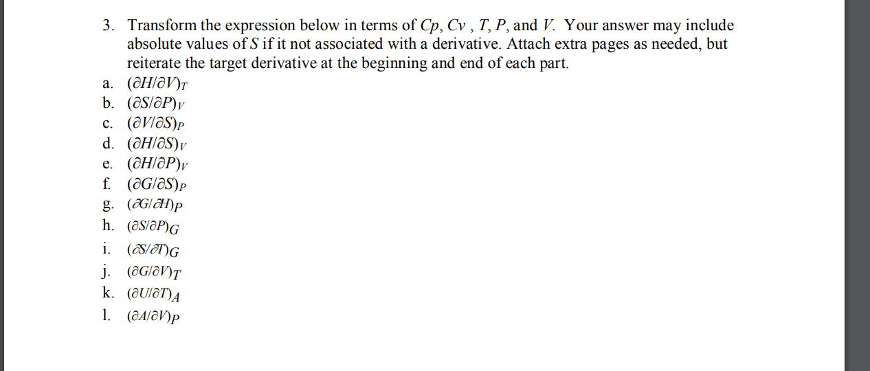 Solved 3 Transform The Expression Below In Terms Of Cp Chegg Com