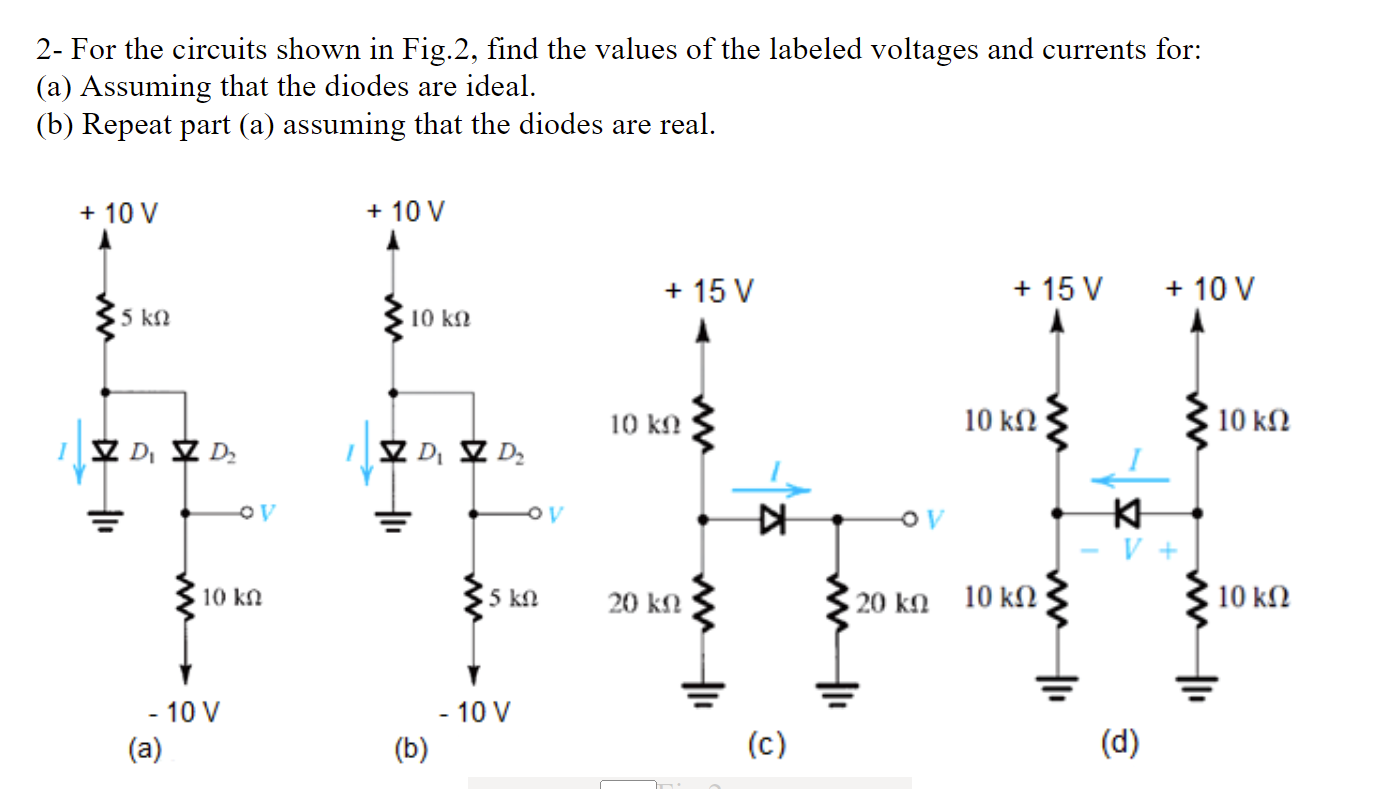 Solved For the circuits shown in Fig.2, find the values of | Chegg.com